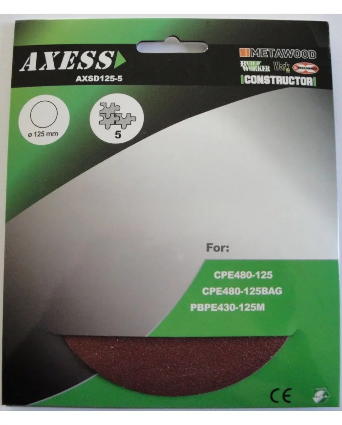 Disque abrasif 125mm - Set de 5 AXESS - AXSD125-5 : Accessoires | ...
