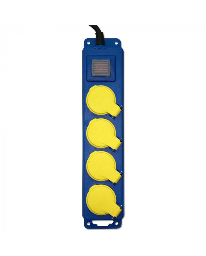 Bloc 4 prises étanche + interrupteur - 3x1.5mm² I-WATTS - I-B4PE07...