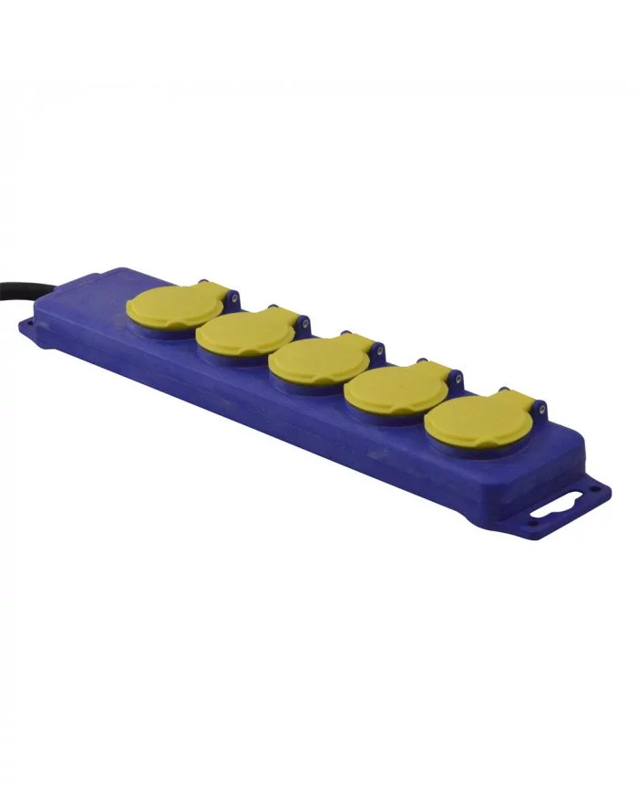 Bloc 5 prises étanche - 3x1.5mm² - I-Watts I-WATTS - I-B5PE07 : El...