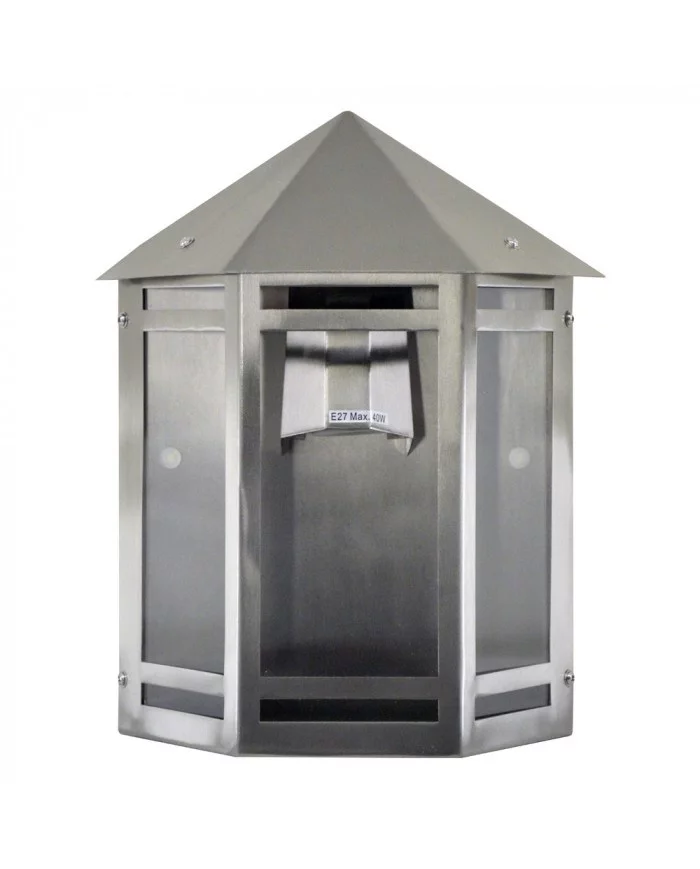 Demi applique Inox E27 60W I-WATTS OUTDOOR LIGHTING - I-DA60W-SS :...