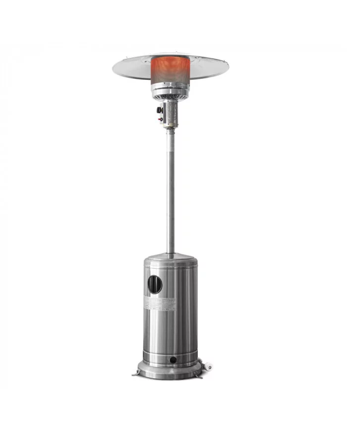 Chauffage de terrasse au gaz 13Kw en inox avec roues - Warm Tech WA...