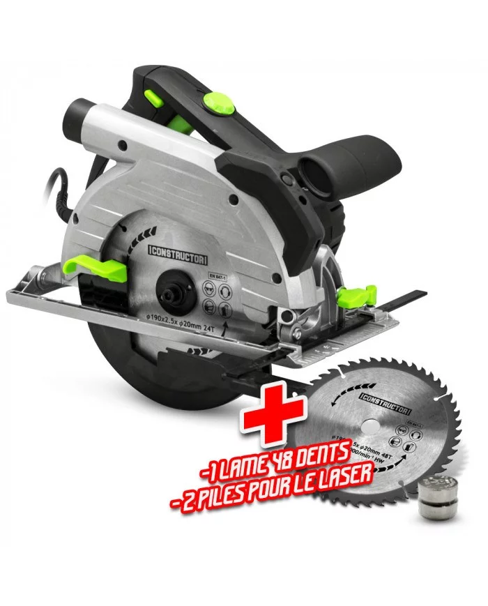 Scie circulaire 1350W - 190mm - Constructor CONSTRUCTOR - CSCU1350...