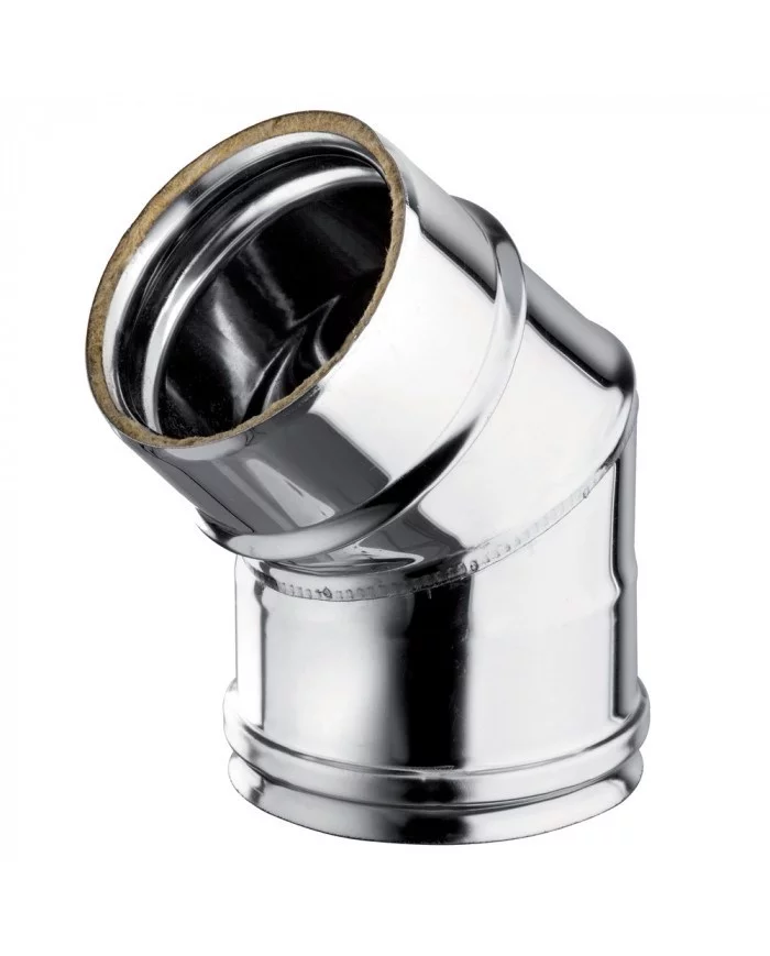 Coude 45° en Inox - Diamètre 80/100mm - Warm Tech WARM TECH - PAP-...