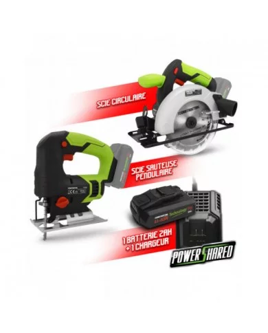 Kit 2 machines sans fil 20V (scie sauteuse et scie circulaire) + 1 ...