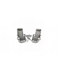 Lot de 2 chaises longues + table pliable ELEM Garden Technic - 108...