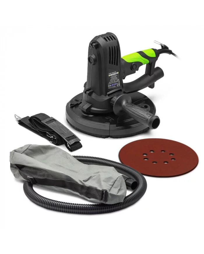 Ponceuse plâtre 1220W - 225mm avec sac récupérateur et 8 abrasifs -...