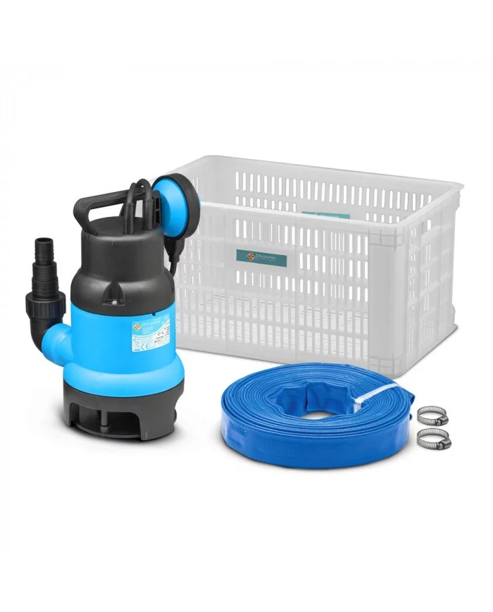 Kit pompe vide caves eaux chargées 400W + tuyau d évacuation 10M - ...