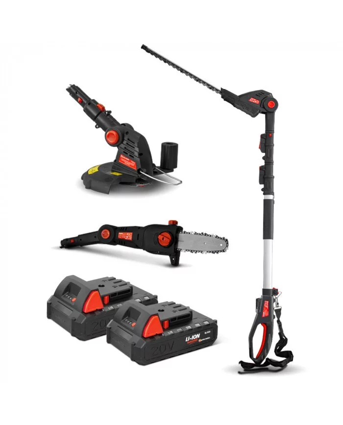 Outil de jardin multifonctions 3en1 sans fil 20V livré avec 2 batte...