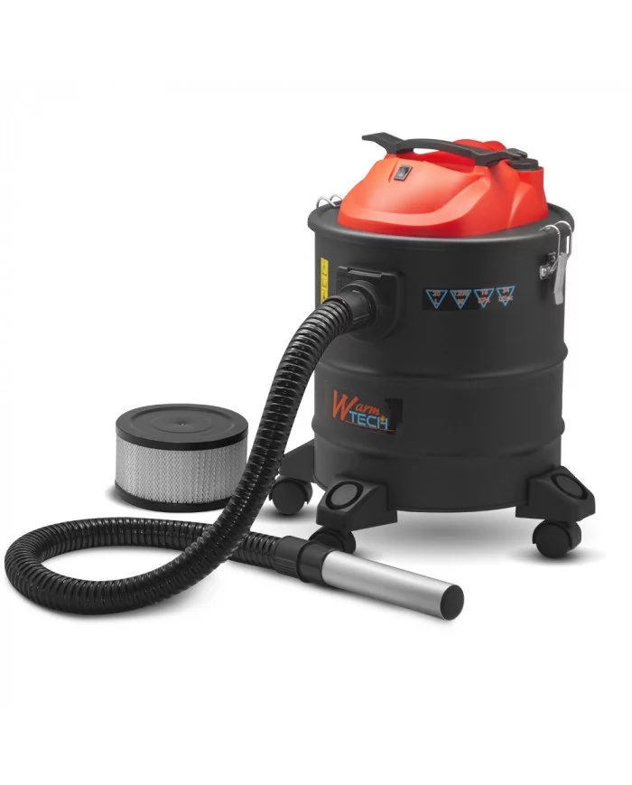 Vide cendres 1200W 20L avec soufflerie, fonction décolmatage et rou...