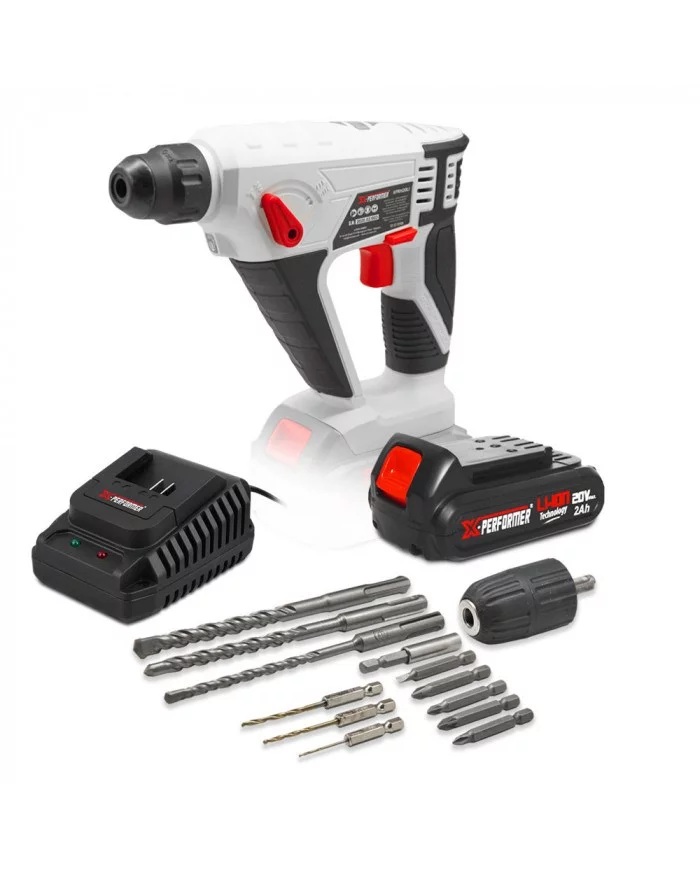 Marteau perforateur sans fil 20V avec batterie 2Ah - X-Performer. X...