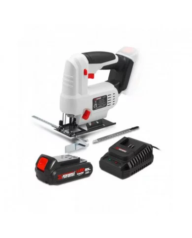Scie sauteuse pendulaire 20V max livrée avec batterie 2Ah X PERFOR...