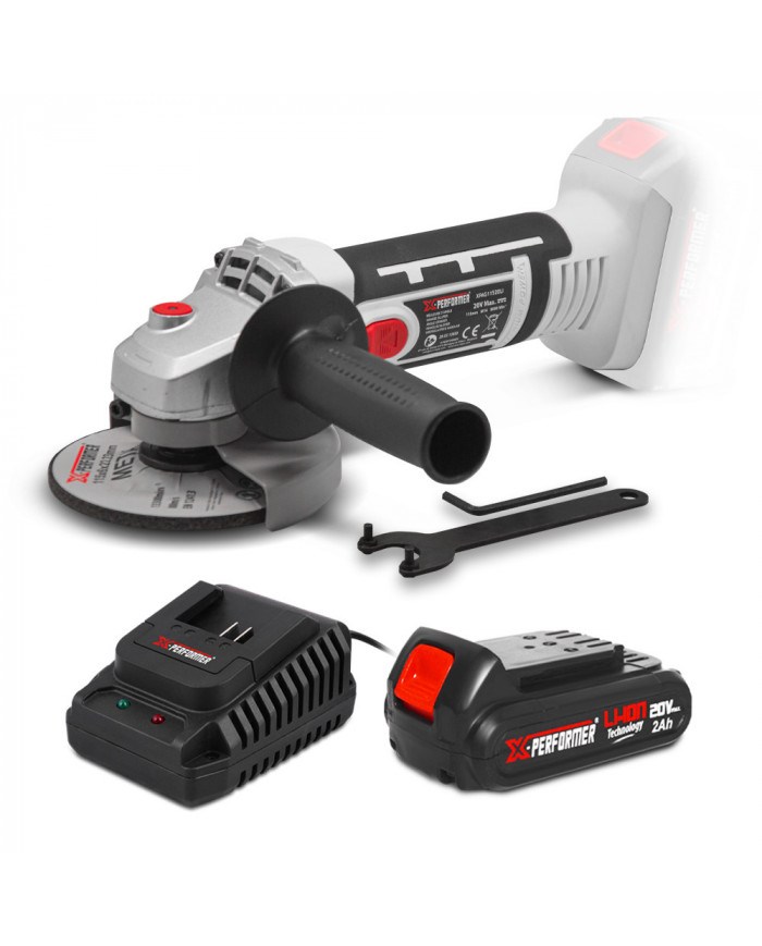 Meuleuse d angle sans fil 20V - 115mm avec batterie 2Ah - X-Perform...