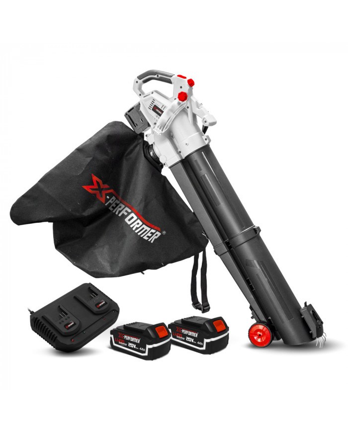Aspirateur souffleur broyeur rechargeable 2x20V avec batteries 4Ah ...