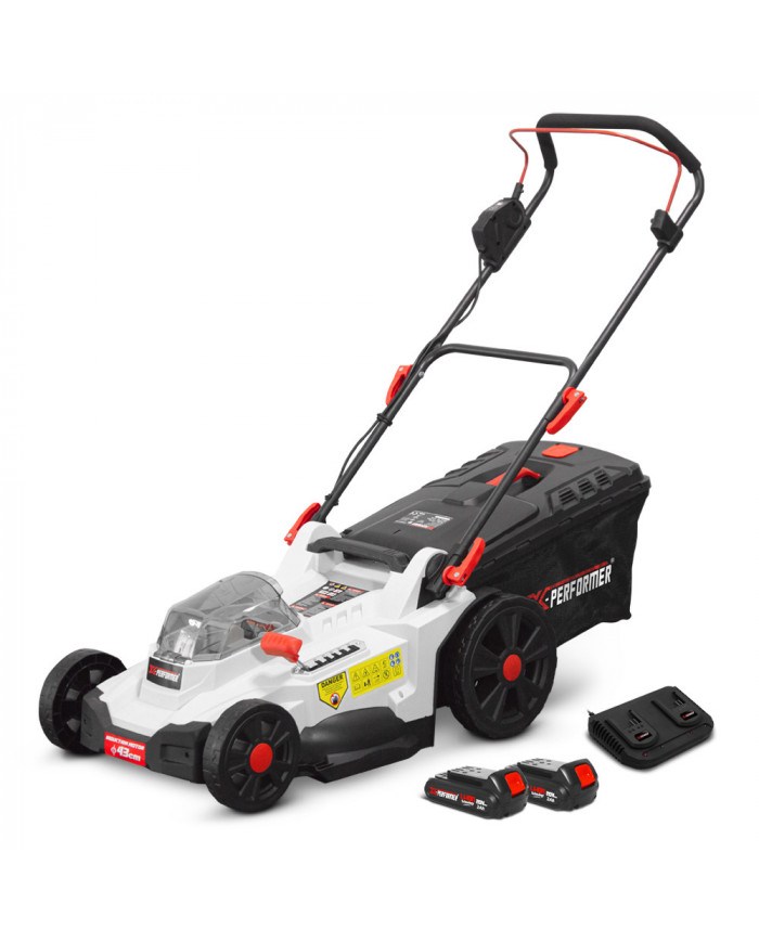 Tondeuse rechargeable 2 X 20V max 43 cm avec batteries 2Ah et charg...