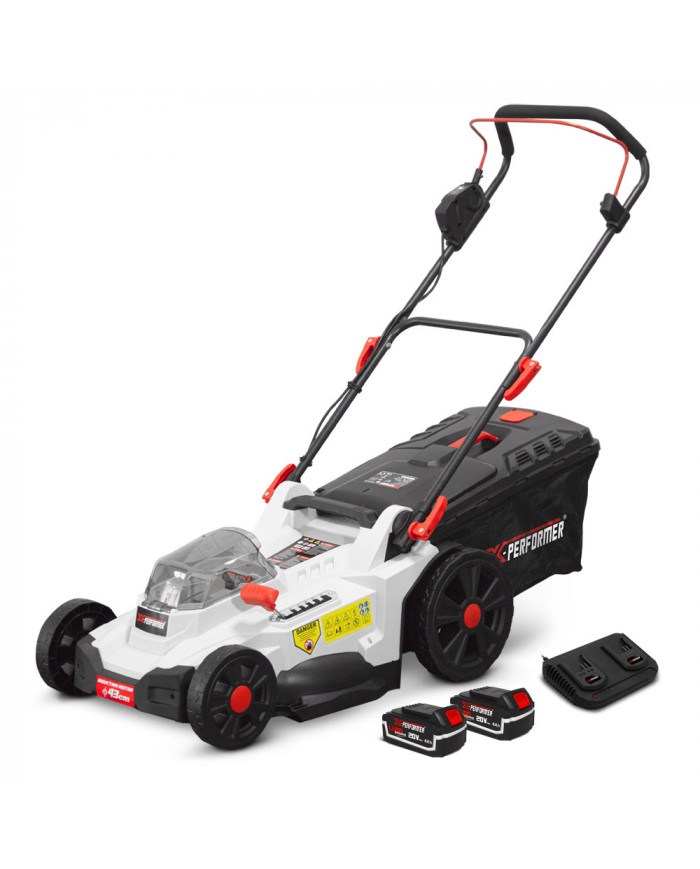 Tondeuse rechargeable 2 X 20V max 43 cm avec batteries 4Ah et charg...
