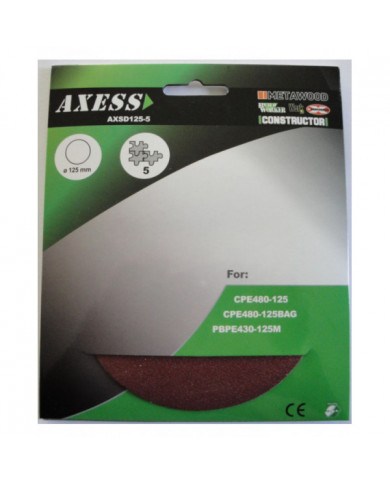 Disque abrasif 125mm - Set de 5 AXESS -  AXSD125-5 : Accessoires | ...