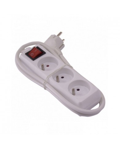 Bloc 3 prises 3g*1.0mm + interrupteur - I-Watts I-WATTS -  I-B3PI :...