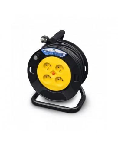 Enrouleur électrique 25m - 4 prises, Protection Enfant, Câble H05VV...