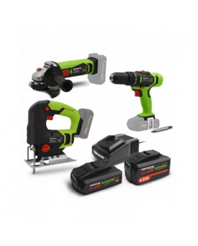 Kit 3 machines sans fil 20V + 2 batteries et 1 chargeur - Construct...