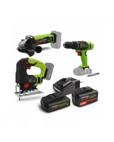 Kit 3 machines sans fil 20V + 2 batteries et 1 chargeur - Construct...