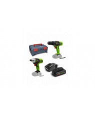 Kit 2 machines sans fil 20V(visseuse à chocs et visseuse percussion...