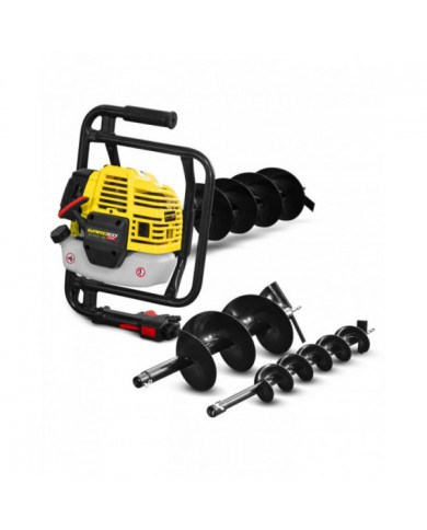 Tarière thermique 52CC + 3 mèches 100 - 150 et 200mm - Gardeo GARDE...