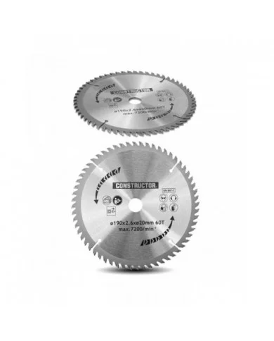 Lame 190mm - 60 dents pour scie plongeante Constructor CONSTRUCTOR ...