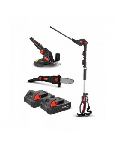 Outil de jardin multifonctions 3en1 sans fil 20V livré avec 2 batte...