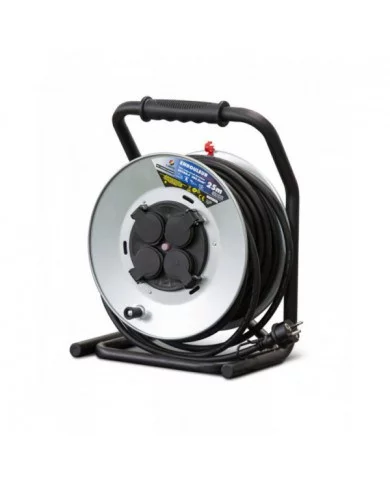 Enrouleur 4 prises-h07rn-3g2.5MM²-25M - Acier galvanisé -I-watts Pr...