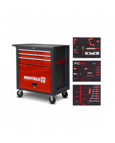 Servante d'atelier 3 tiroirs + espace de rangement + accessoires - ...