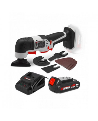 Outil multifonctions sans fil 20V + accessoires avec batterie 2Ah -...