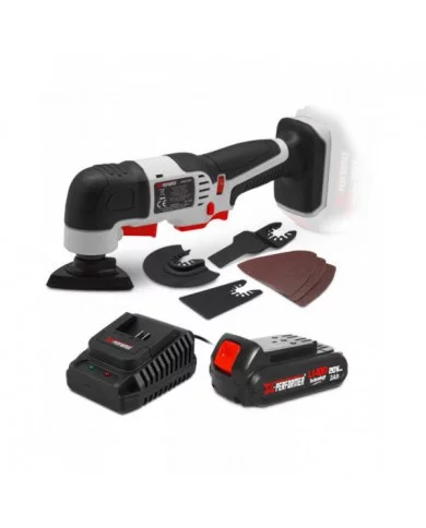 Outil multifonctions sans fil 20V + accessoires avec batterie 2Ah -...