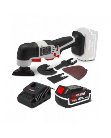 Outil multifonctions sans fil 20V + accessoires - avec batterie 4Ah...