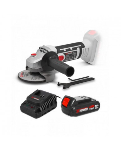 Meuleuse d'angle sans fil 20V - 115mm avec batterie 2Ah - X-Perform...