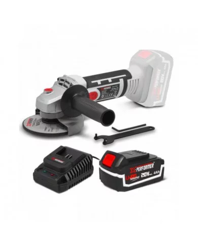 Meuleuse d'angle sans fil 20V - 115mm avec batterie 4Ah - X-Perform...
