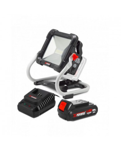 Projecteur de chantier rechargeable 20V avec batterie 2Ah - X Perfo...
