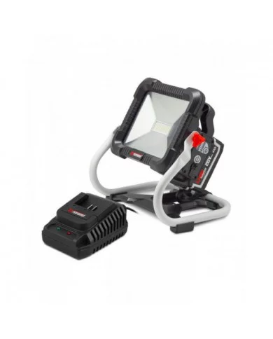 Projecteur de chantier rechargeable 20V avec batterie 4Ah - X Perfo...