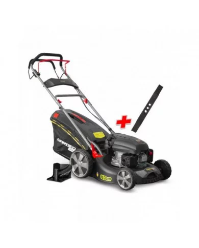 Tondeuse thermique autotractée 144.3cc - 46cm livrée avec 2 lames +...