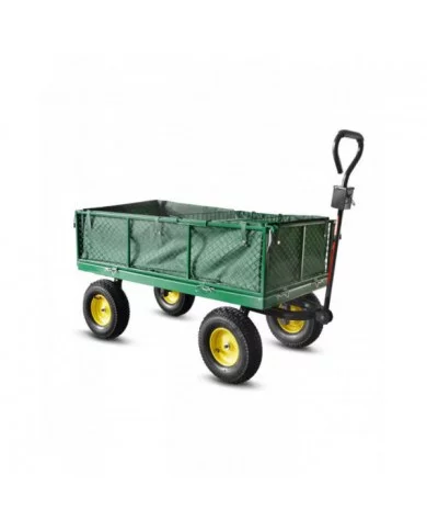 Chariot de jardin en acier avec bâche amovible 138x62x68CM ELEM Gar...
