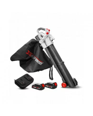 Aspirateur souffleur broyeur rechargeable 2x20V avec batteries 2Ah ...