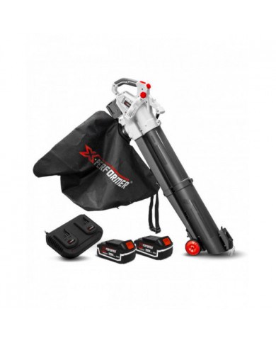 Aspirateur souffleur broyeur rechargeable 2x20V avec batteries 4Ah ...